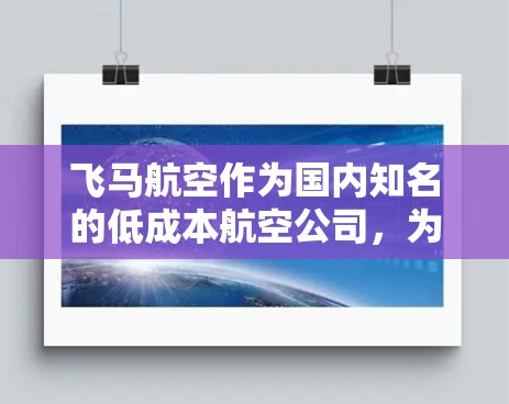 飞马航空作为国内知名的低成本航空公司，为旅客提供经济实惠的飞行服务。在机场订阅服务方面，飞马航空通常提供多种便利选项，以下是详细的信息