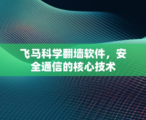 飞马科学翻墙软件，安全通信的核心技术