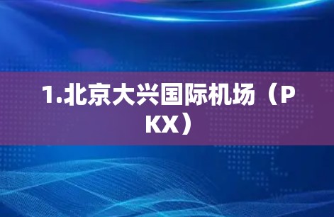 1.北京大兴国际机场（PKX）