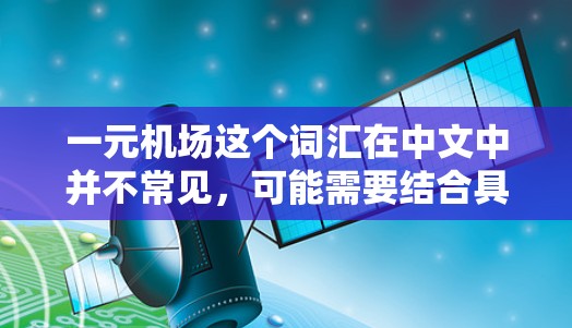一元机场这个词汇在中文中并不常见，可能需要结合具体的上下文来理解其含义。以下是一些可能的解释方向