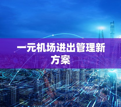 一元机场进出管理新方案